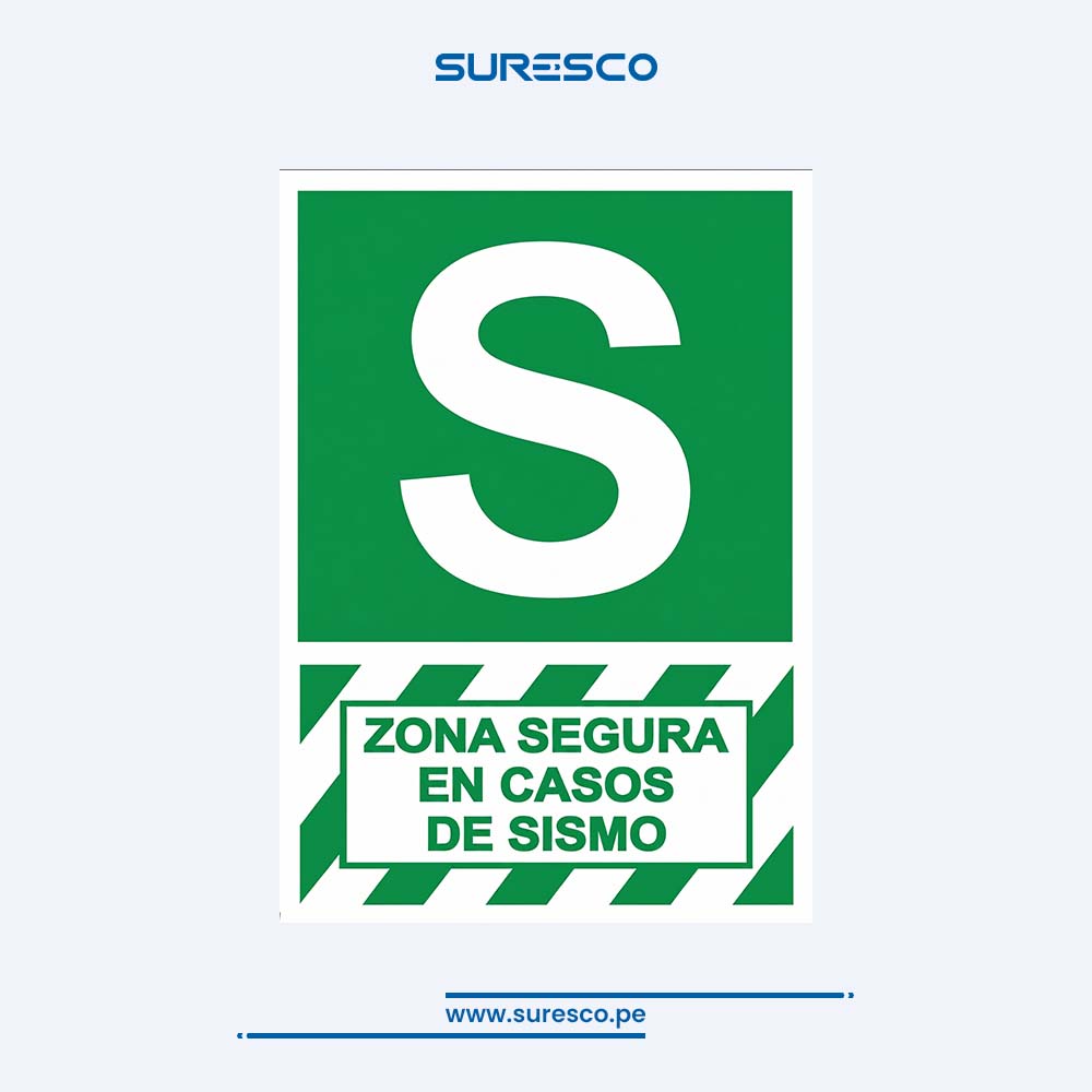 Señalética Acrílica - ZONA SEGURA EN CASOS DE SISMO