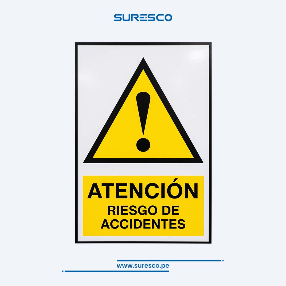 Señalética Advertencia - RIESGO DE ACCIDENTES