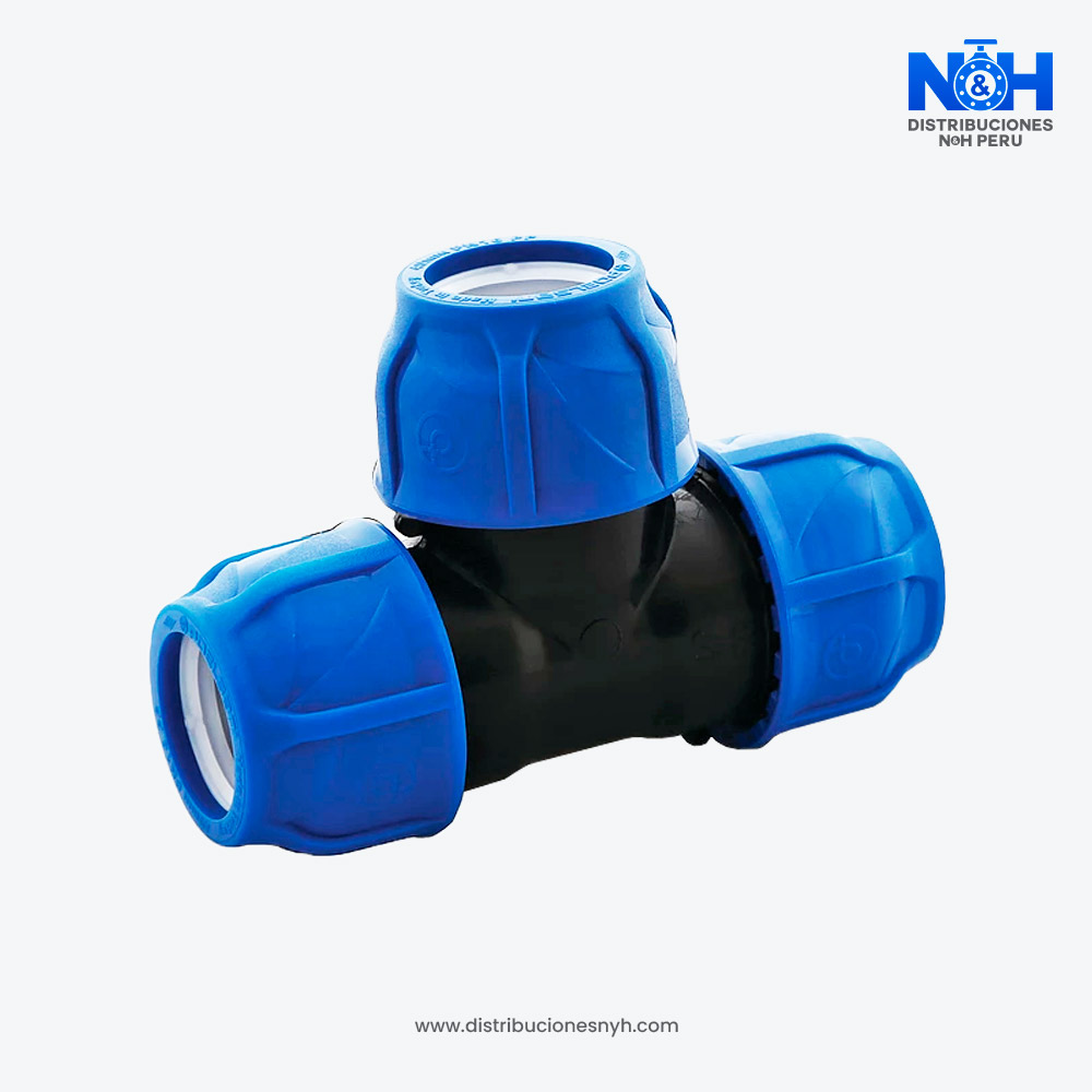 Tee HDPE compresión
